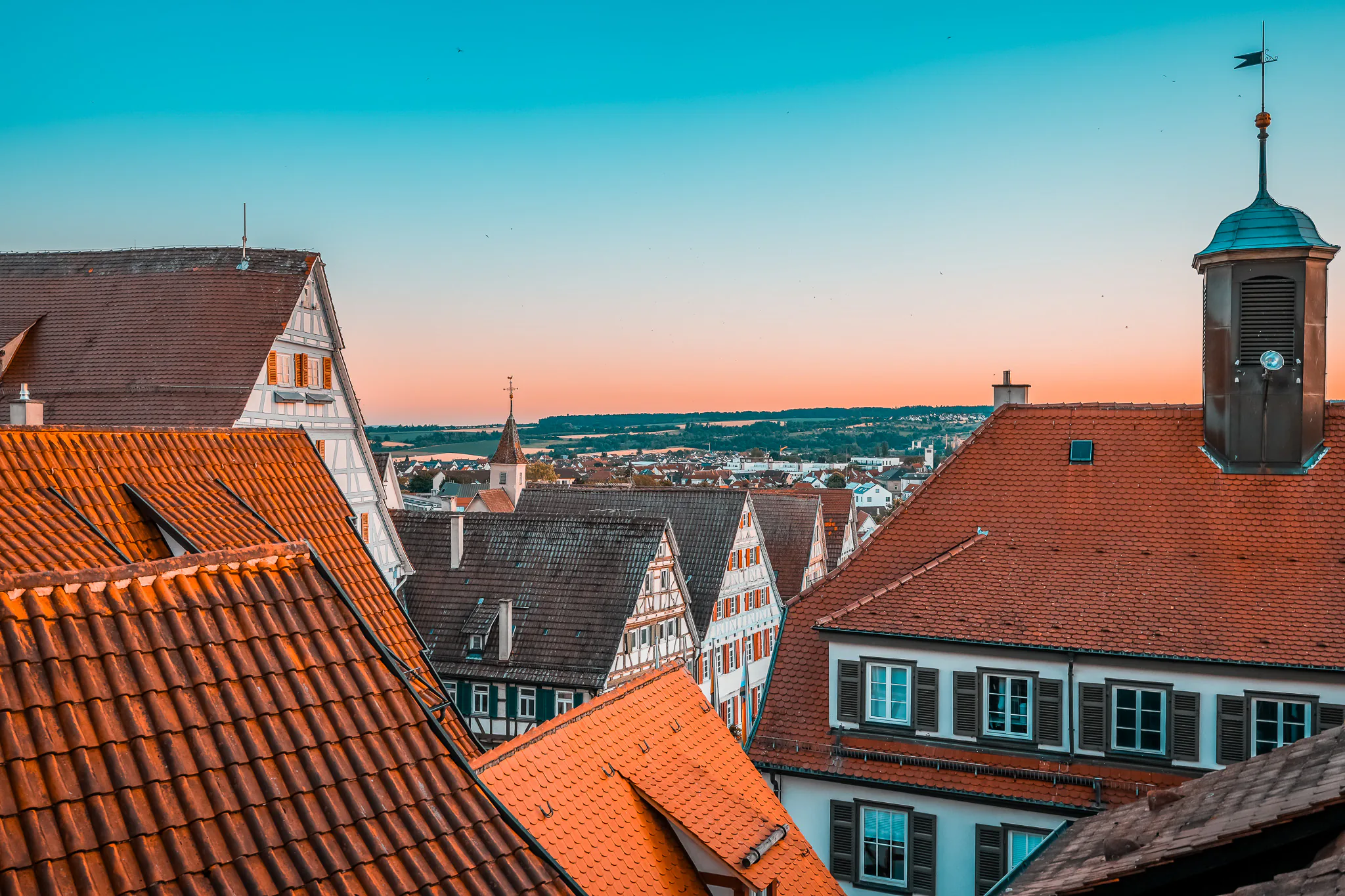 Abendstimmung über den Dächern von Herrenberg