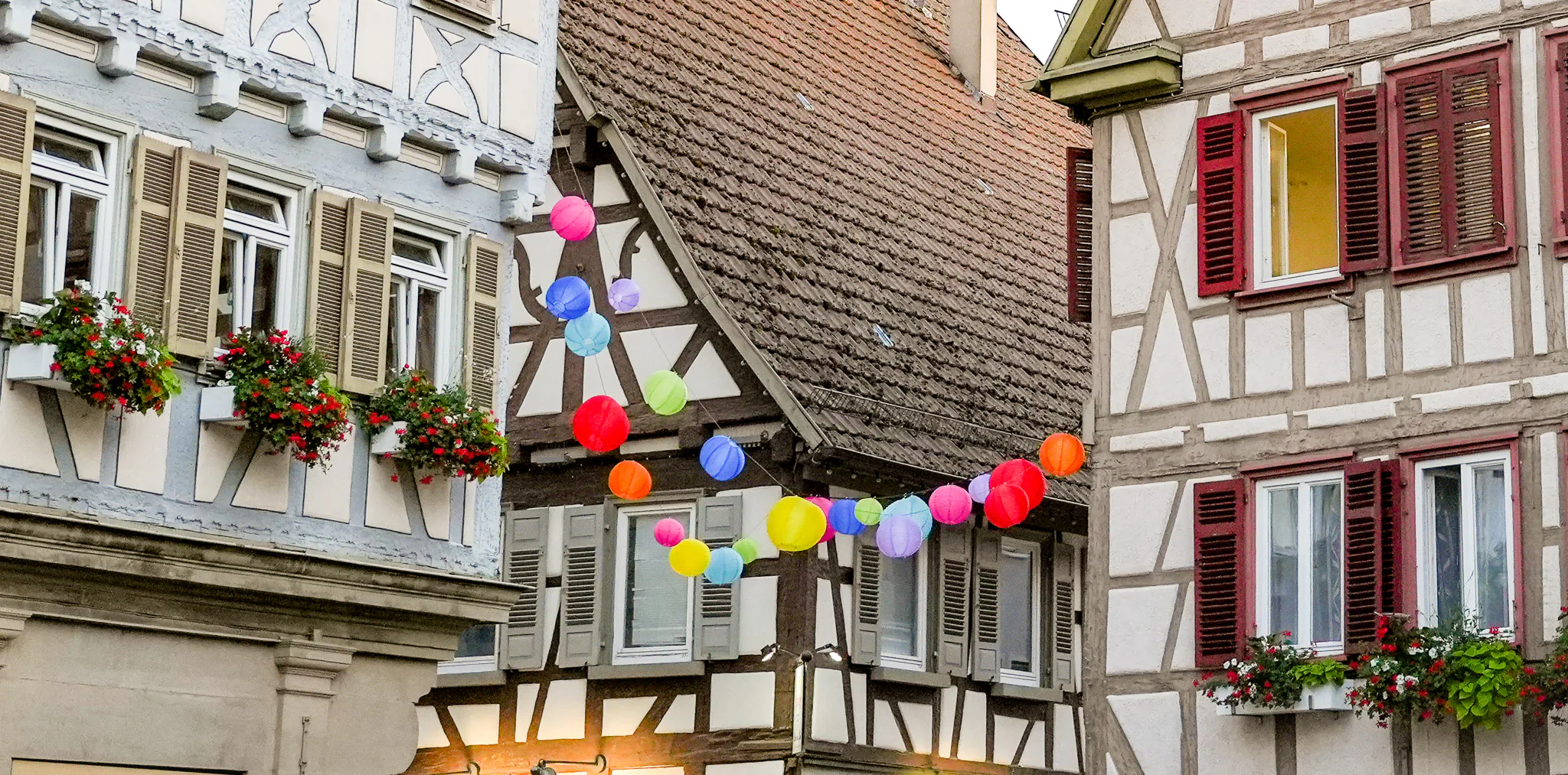 Lampions und Fachwerk von Herrenberg